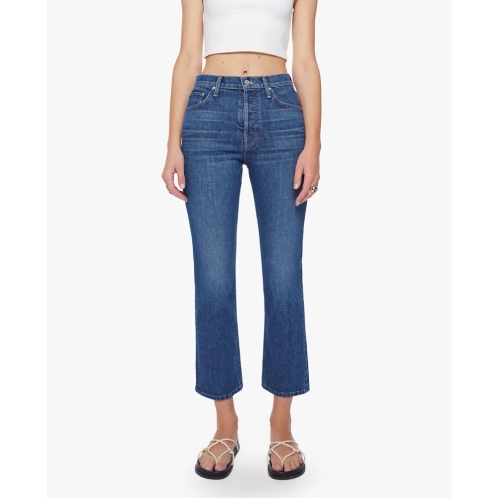 MOTHER Superior The Tomcat Ankle Straight-Leg Jeans Cannonball Blue Dark 25